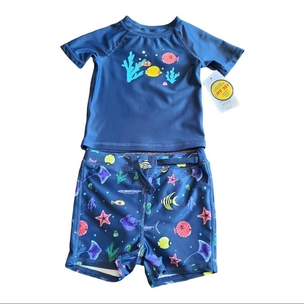 TUCKER & Tate 2 Piece Surfer Style Swim Suit Size 12 Mths
